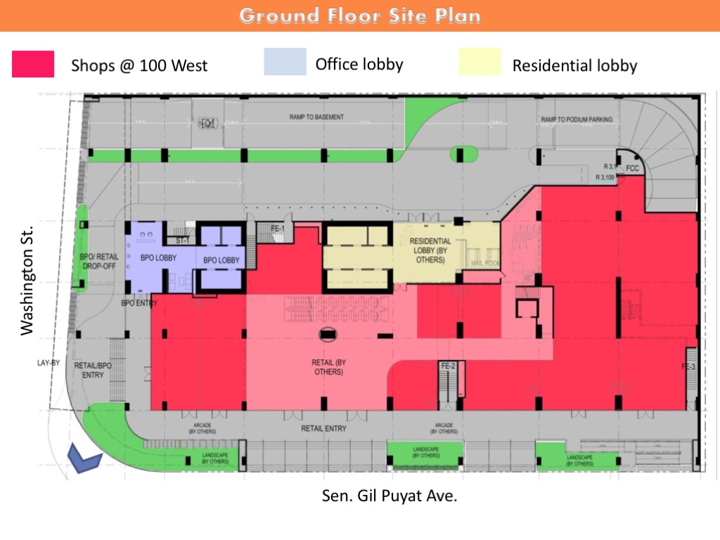 Ground floor site plan 100 West Makati by FILINVEST