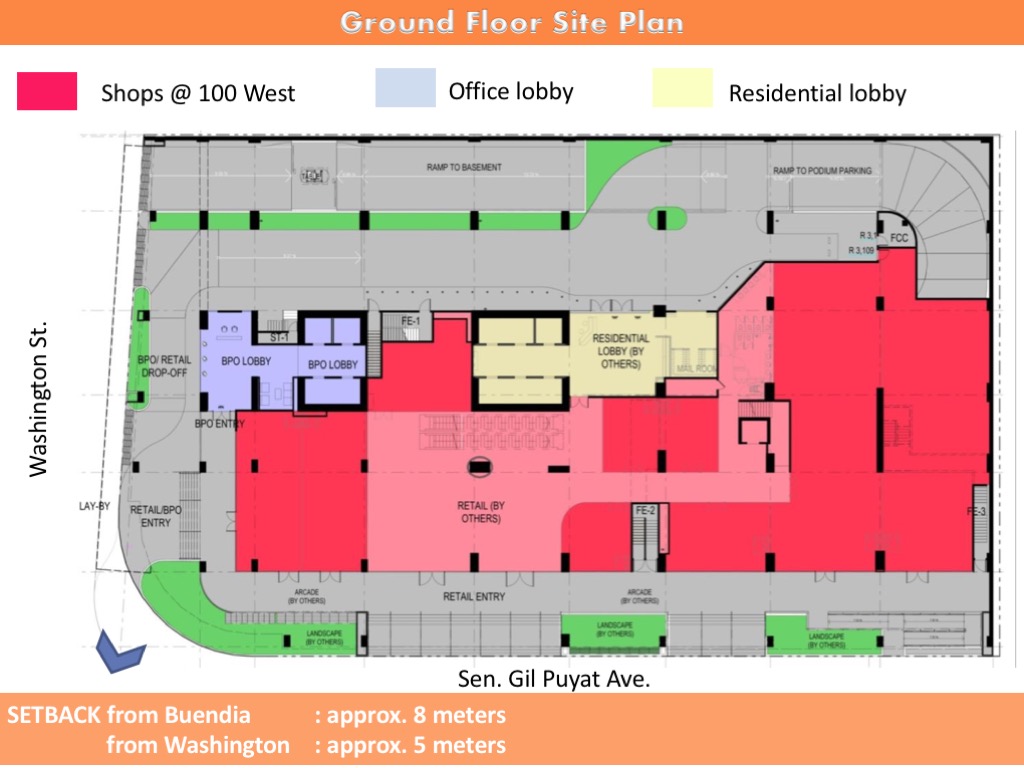 Ground floor site plan bis 100 West Makati by FILINVEST